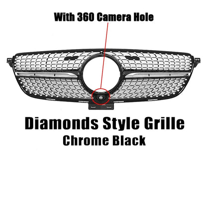 XVIP Front Chrome Diamonds Style Racing Grille For Mercedes Benz GLE C292 GLE350 GLE450 GLE500 GLE43 AMG 2016-2019 Upper Grilles