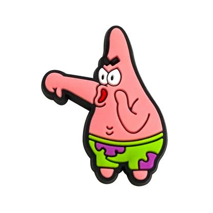 12-100PCS SpongeBob SquarePants Shoes Charms for Clog Sandals Decoration Mix Wholesale PVC Cute Shoe Accessories for X-MAS Gift