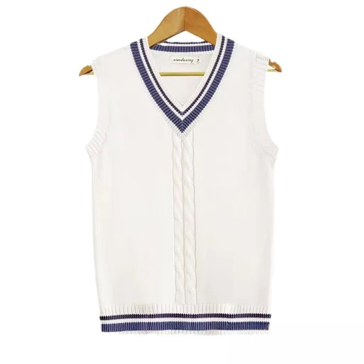 Mens &Womens V-Neck Cable Knit Sweater Vest Cotton Unisex Sleeveless Cricket Jumper for Spring Autumn Winter Golf Office Party