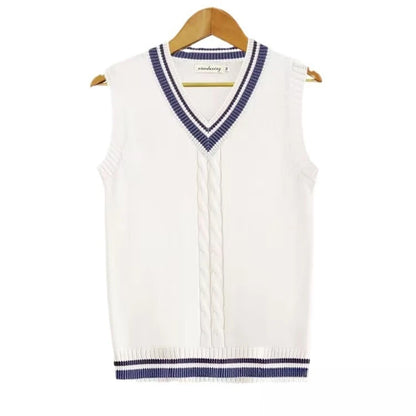 Mens &Womens V-Neck Cable Knit Sweater Vest Cotton Unisex Sleeveless Cricket Jumper for Spring Autumn Winter Golf Office Party