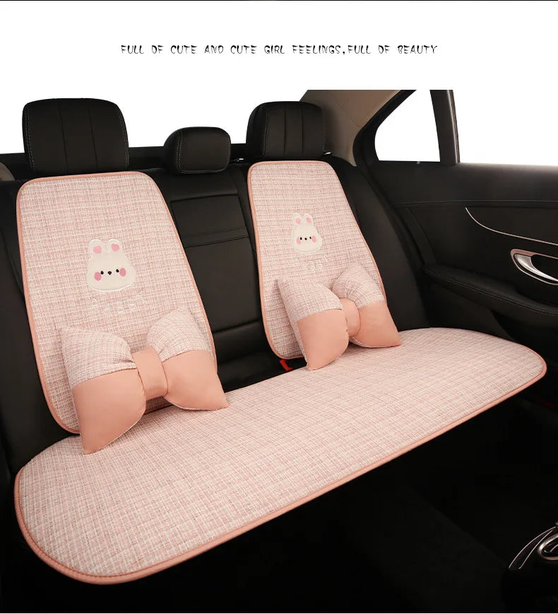 Bear Plush Seat Cushion Cover Universal Skin-Friendly Cute Soft Car Pillow Case Autumn Winter Decorative Seat Accessories