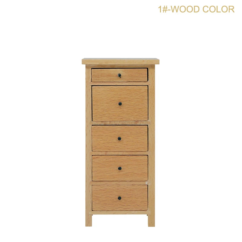 1Pcs Dollhouse Miniature furniture Bookcase Display Shelf Modern Style Wood Bookcase Doll House Toys