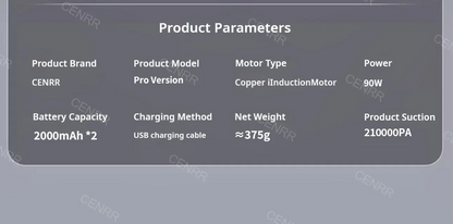 CENRR 210000PA Mini Car Vacuum Cleaner Wireless Powerful Vacuum Car Cleaner Handheld Portable Vacuum Cleaner Cleaning Machine