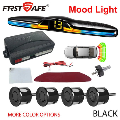 FirstSafe Factory New Mood Light LED Parking Sensor System Reversing Radars System Backlight Parktronic