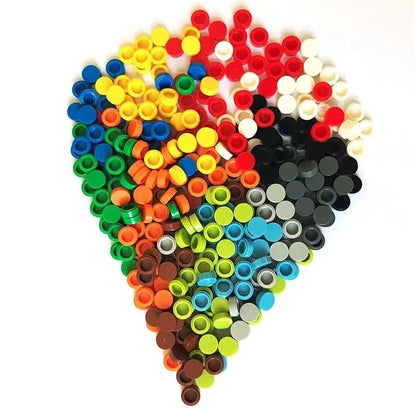 900pcs 52 Colors City Building Blocks Flat Tile 1x1 Round Bricks DIY Enlighten Blocks Parts 98138 Blocks for Children Boys Girls