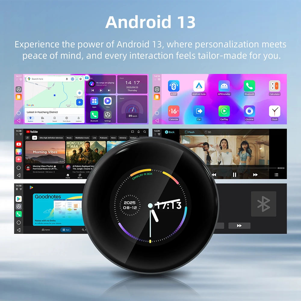 LEXXSON Ai Box 4+64GB Wireless Carplay Adapter Android 13 Netflix Youtube IPTV Video Box For Cars With Wireless or Wired Carplay