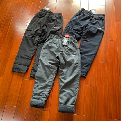 Thickened Fleece Lined Outdoor Windproof Sports Trousers Zipper Straight Leg Casual Pants for Men Autumn Winter Warm Trousers
