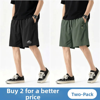 Jeanswest Life Men's Ice Silk Shorts Summer Loose Large Size Quick Dry Five-Quarter Length Casual Sporty Trousers