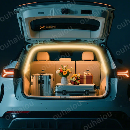 For XPeng G6 Mona M03 P7 G7 X9 trunk light modification light Atmosphere lights White warm white Rear Trunk LED Light Bar