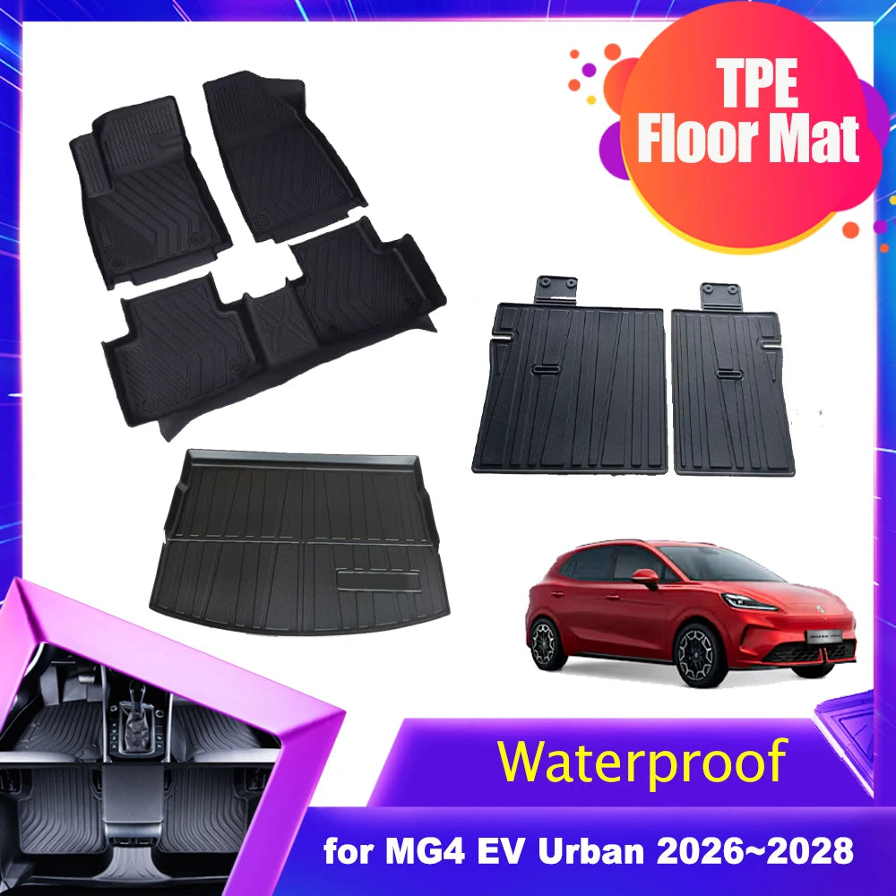 Car Floor Mat  for MG4 EV Urban 2026~2028 2027 TPE Interior Liner Trunk Foot Seat back Pad Waterproof Carpet Part Accessories