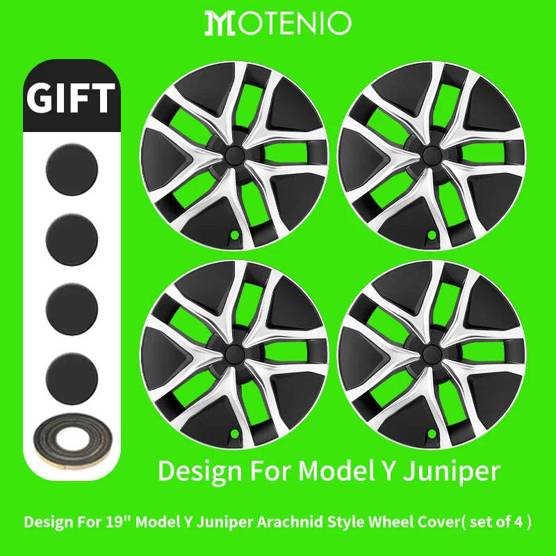 4PCS for Tesla Model Y 2025-2026 Juniper 19 Inch Smooth Style Hubcap Hub Cap Full Rim Cover Replacement Wheel Cap Accessories