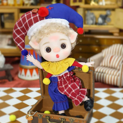 Ob11 Bjd Doll Dolls For Girl 14cm Halloween Collectible Limited Edition Dress Bloody Makeup Cute Christmas Gift Pig Boy Magician