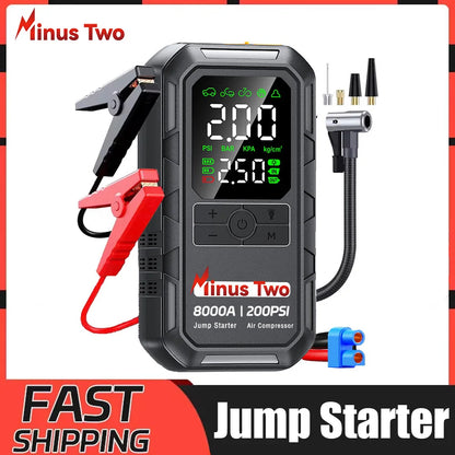 4 In 1 4000A Portable Jump Starter Power Bank 200PSI Air Pump Booster Car Battery 12V Car Battery Starter Powerbank