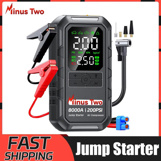 4 In 1 4000A Portable Jump Starter Power Bank 200PSI Air Pump Booster Car Battery 12V Car Battery Starter Powerbank