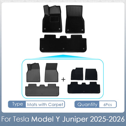 For Tesla Model Y Juniper 2026 Accessories TPE Floor Mats Cargo Liner Waterproof Trunk Mat for Tesla Model Y Juniper Accessories