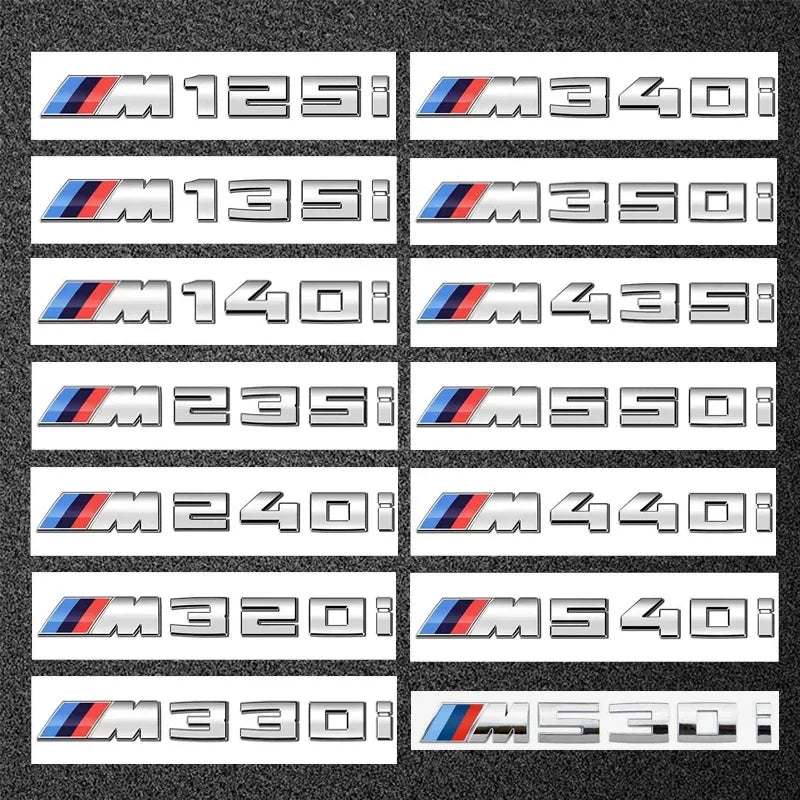 3D ABS Car Letters M Logo Sticker Rear Trunk Emblem Badge For BMW M125i M135i M140i M235i M240i M320i M330i M340i M350i M440i