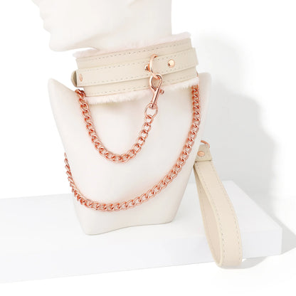 White PU Leather Sex Handcuffs Ankle Cuffs And Collar Bdsm Bondage Set Sex Toys for Couples Womens Erotic Accessories Products ﻿