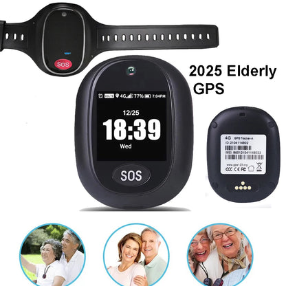 2026 for Elderly 4G GPS Tracking Watch V45 SOS Tracker Device Touch Waterproof IP67 HD Camera Call Health Management Locator