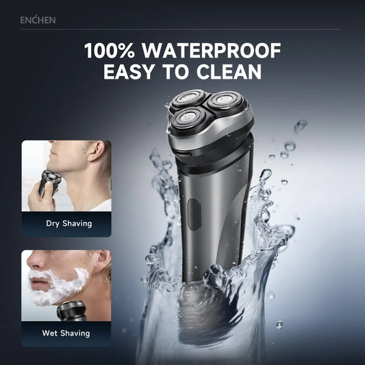 ENCHEN Blackstone Max Electric Shaver 3D-Direction Flex Heads 100% Waterproof With POP-UP Precision Trimmer