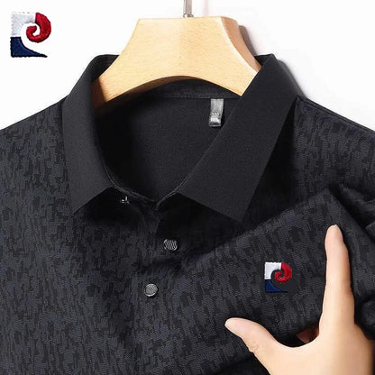 PIERRE CARDIN New Summer High Quality Camouflage Short Sleeve Polo Shirt Men's Fashion and Casual Versatile Top