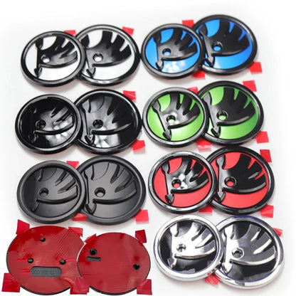 Skoda Car Trunk Stickers 80mm 90mm ABS Rear Emblem for Karoq Octavia Yeti Citigo Superb Fabia Kamiq Kodiaq VRS Rapid Front Hood