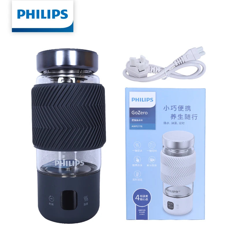 Philips Portable Electric Kettle 2-in-1 Water Boiling/Health Cup 4 Temperature Settings 400ML Portable Water Boiling Cup