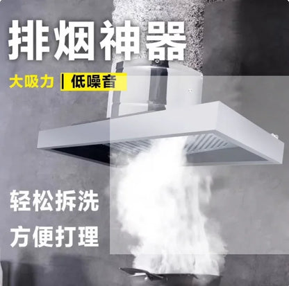 220V Powerful 201 Stainless Steel Kitchen Range Hood Exhaust Fan Strong Suction Ceiling Mounted CAD