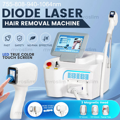 Shots Salon Professional Portable Painless 5000W FAC 808nm 940nm1064nm755nm Diode Laser Hair Removal Machine with 4 Wavelength