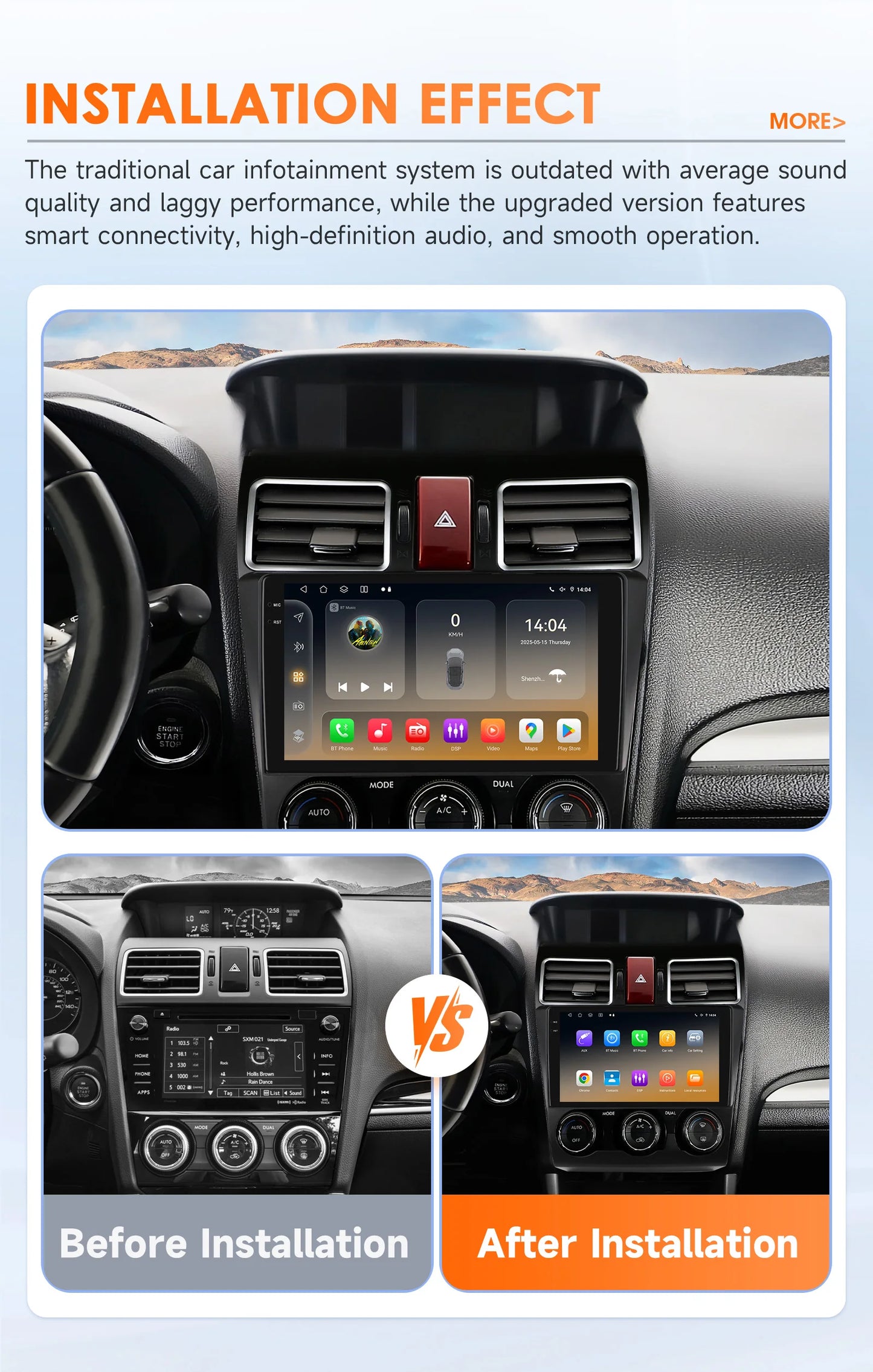 Hizpo Car Intelligent Systems For Subaru Forester WRX and STI XV Crosstrek Impreza 2015 2016 - 2018 Stereo GPS Navi 2din Carplay