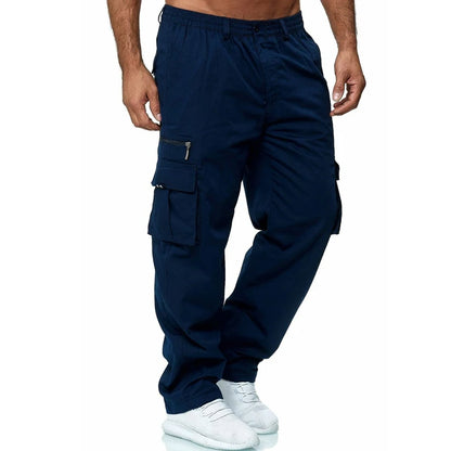 Men's Multi Pocket Casual Work Pants - Breathable Fabric | Machine Washable Regular Fit Soft Shell Pants | Outdoor Casual