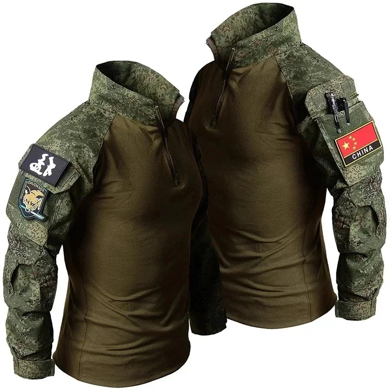 Tactical Uniform Sets Men Combat Fleece Suit Outdoor Camo Multicam Hunting Shirt+Cargo Pants Airsoft Kits Training Workwear Suit