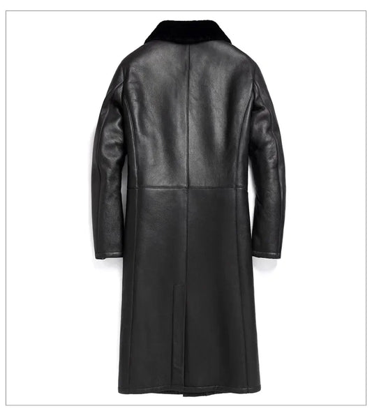 AYUSNUE Long Fur Natural Sheep Fur Coat Men Leather Jackets Real Fur Coats Winter Genuine Sheepskin Jacket Jaqueta Masculina SGG