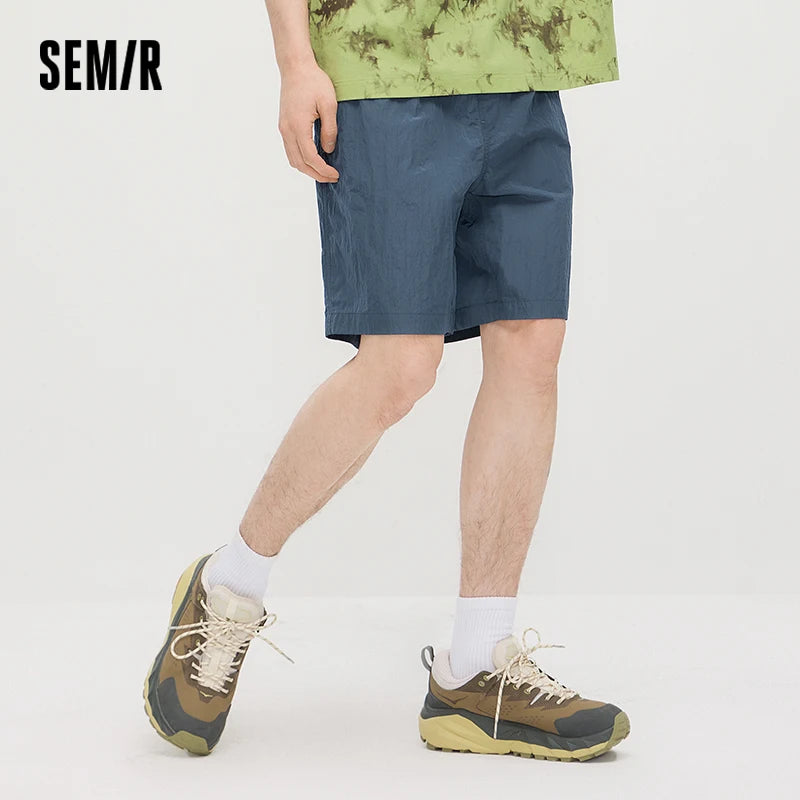 Semir Men Shorts Sporty Outdoor Patchwork Pocket Elastic Waist Casual Shorts 2026 Summer Straight