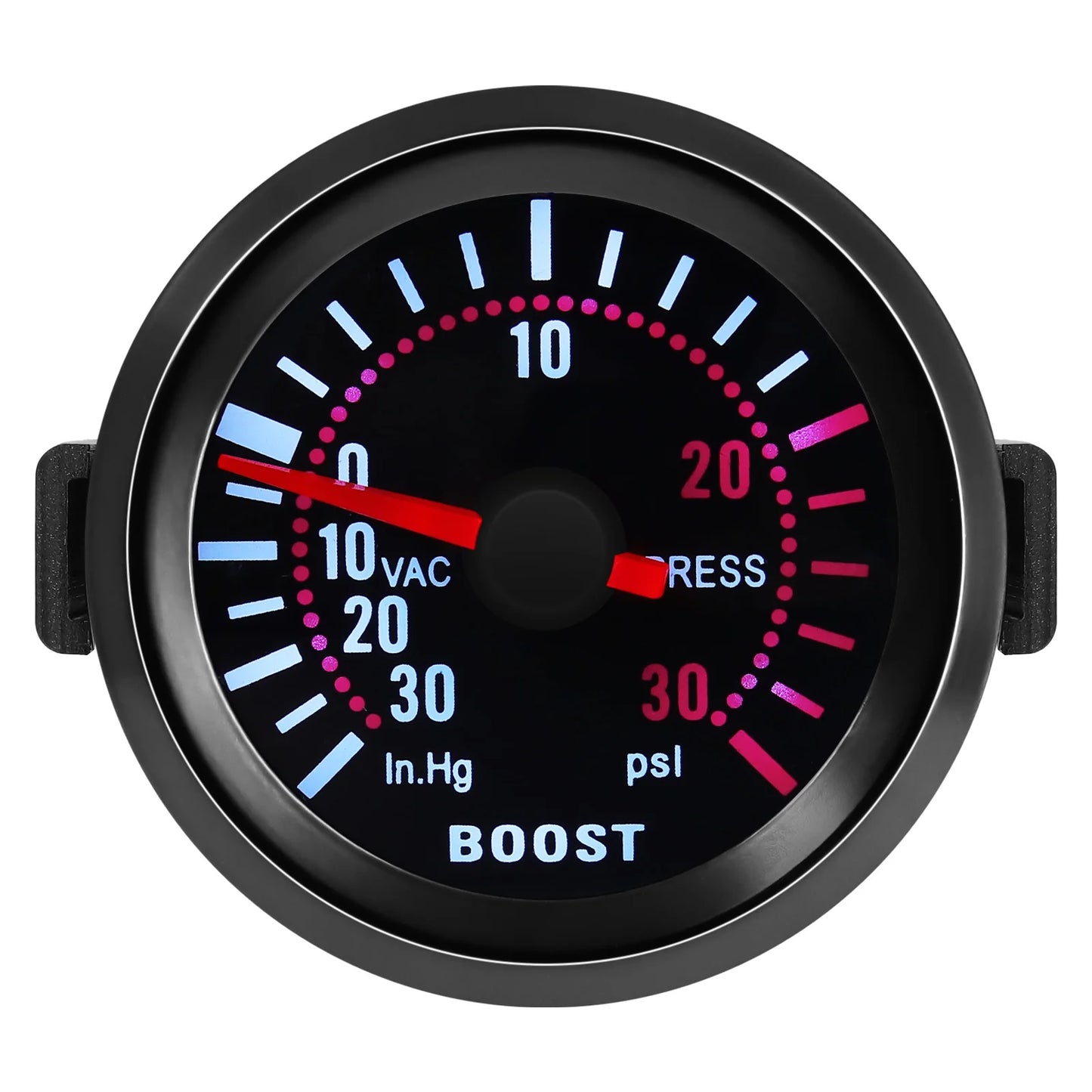2 "52mm Turbo Boost Gauge 0~30PSI White LED Smoke Len -30in.Hg~0~30PSI Auto Turbo Boost Controller Kit Holder waterpipe