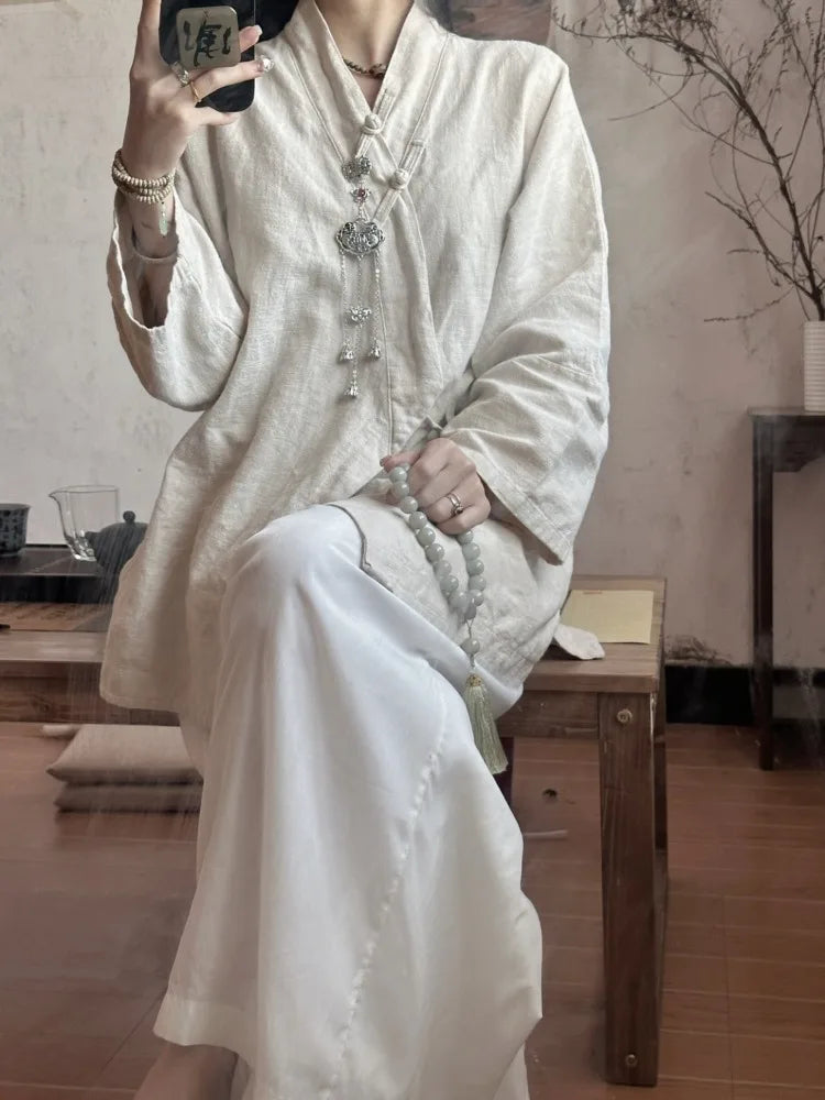 Autumn Fashion Woman Blouse 2024 Lace-up Vintage Blusa Mujer Long Sleeve Korean Women's Shirts Cotton Linen Solid Casual Camisas
