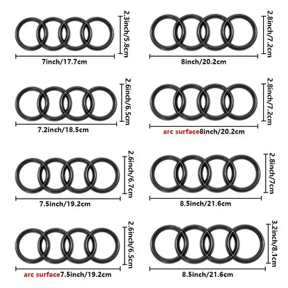 4 Rings ABS Car Front Hood Emblem Bonnet Rear Logo For Audi A3 A4 B8 8P A6 C7 A5 Q5 B7 B6 B9 SLINE QUTTRO RS Q3 Q7 S3 S4 S5 S6