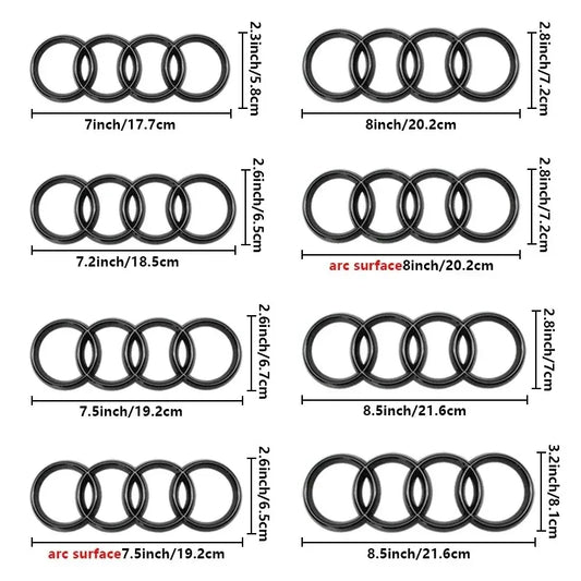4 Rings ABS Car Front Hood Emblem Bonnet Rear Logo For Audi A3 A4 B8 8P A6 C7 A5 Q5 B7 B6 B9 SLINE QUTTRO RS Q3 Q7 S3 S4 S5 S6