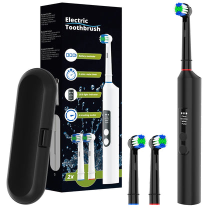 Rotating Electric Toothbrush with 4 Cleaning Modes and Smart Timer, Rechargeable Toothbrush Compatible with Oral B Brush Heads