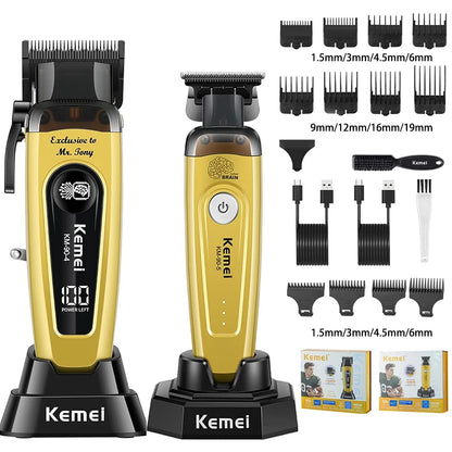 Professional Hair Clipper KM-90-5,KM-90-4 Electric Hair Trimmer Set For Men Rechargeable Cordless Haircut Machine for Barber