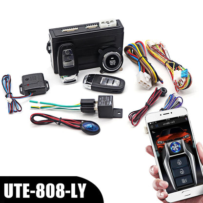 Car Smart Key Starter Alarm Bluetooth Autostart Set Auto Start Stop Push Button Keyless Entry System Skit Automotive Accessories