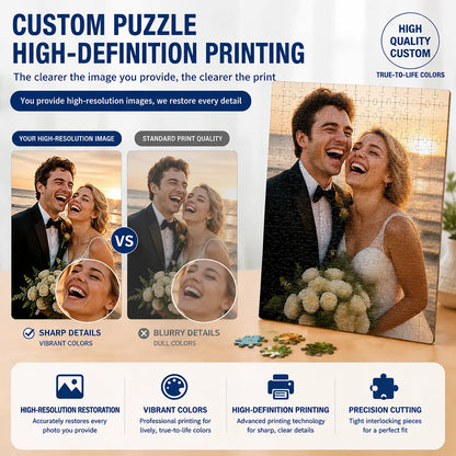 35/300/500/1000pcs Personalized Custom Photo Puzzle family photo For Festivals Parties Weddings Birthdays Holidays