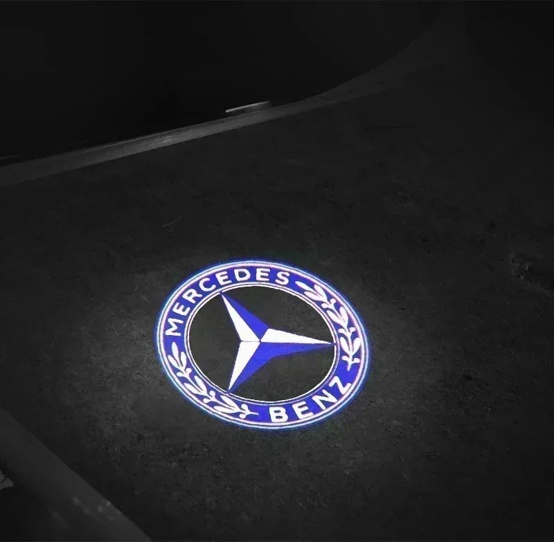 QQ 2pcs Car door welcome light logo Emblem Mercedes Benz AMG A C E GLC GLA GLE GLB Class W177 W205 W212 W213 X253 X156 W166 X247