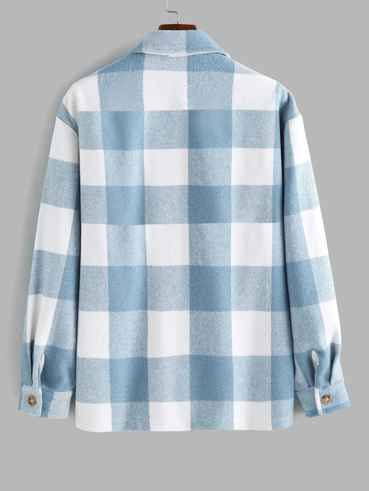 Men's Plaid Print Pocket Button Front Shirt, Regular Fit Casual Long Sleeve Collared Top for Fall & Winter, Men's Clothes for Da