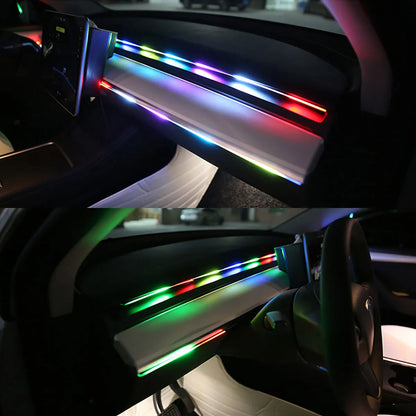 110cm 43.31" Car Sunroof Ambient Lights LED Skylight Symphony RGB Interior Acrylic Strips Decoration USB APP Remote Control