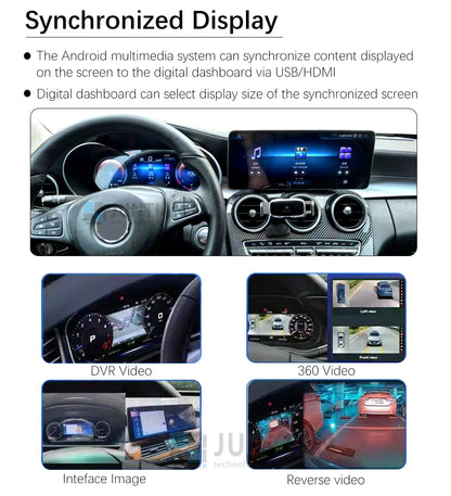 LCD Digital Dashboard For Mercedes Benz C/GLC V205 W205/X253 2015-2020 NTG 5.0 5.5 Instrument Paneel Cockpit with Carplay