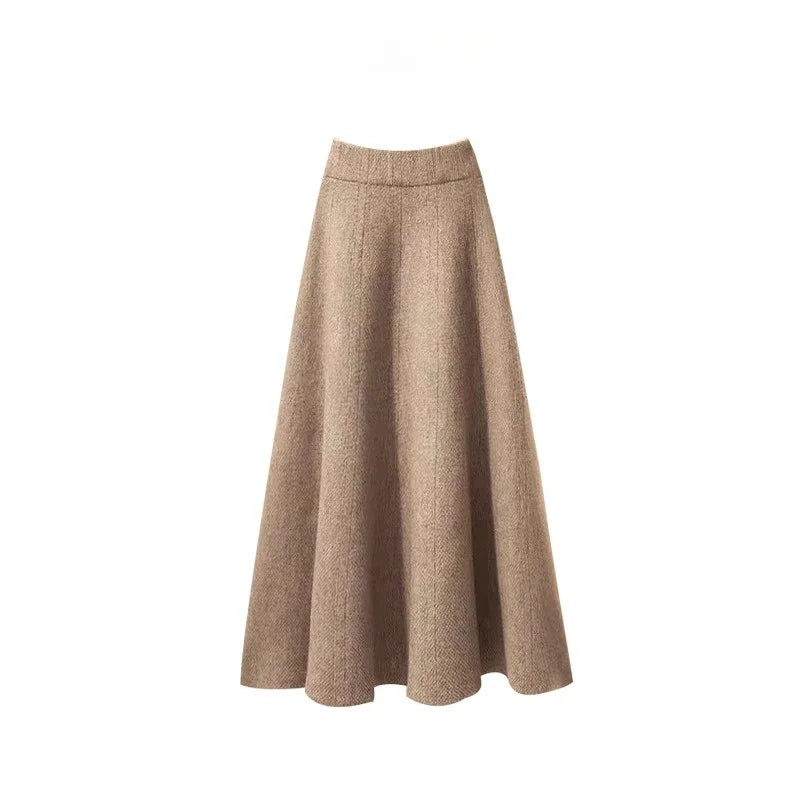 Retro Knitted Sweater And High Waist  Skirt Set for Women Elegant Autumn Winter Fashion Two Piece Ensemble Slimming Effect