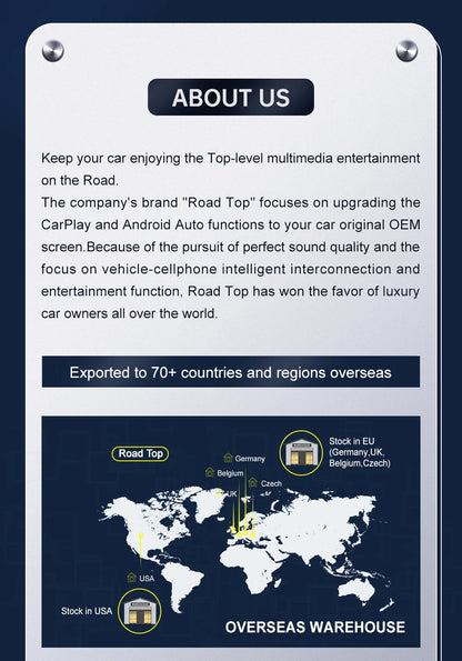 Road Top Wireless CarPlay for Mercedes Benz E-Class W212 E Coupe C207 NTG4.5/4.7/5.0 2011-2015 with Airplay Android Auto