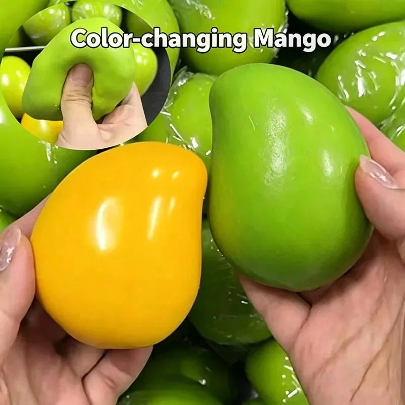 Handmade Crispy Mango Stress Ball Fidget Toy Crunchy Squeeze Ball Round Blocks Filled ASMR Anti Stress Toys for Adults Kids