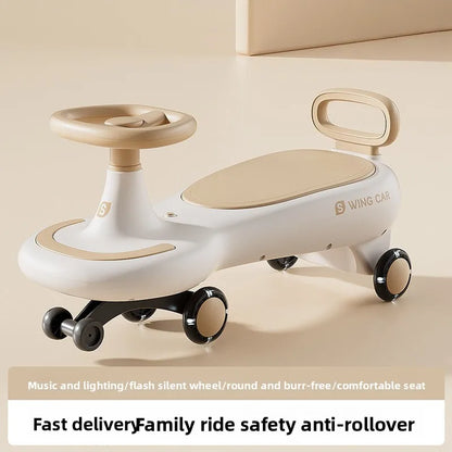 Kids Wobble Car 1 12 Anti Tip Silent Wheels Music Rocking Adults Sit Anti-rollover Children's Wiggle Car Adults Can Sit