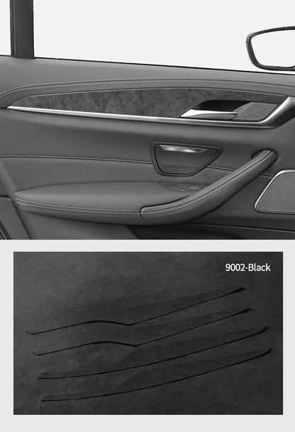 For BMW 5 Series G30 G38 Car Door Inner Handle Decorative Trim Frame Sticker Premium Interior Accessories Made of Alcantara